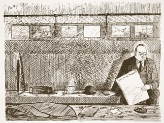 Kærlighed til at rejse alene, illustration fra "Pont: En beretning om den store Punch-kunstners liv og arbejde